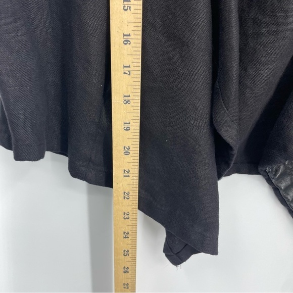 Artists & Revolutionaries Womens OS black linen leather vest Lagenlook - Picture 6 of 8